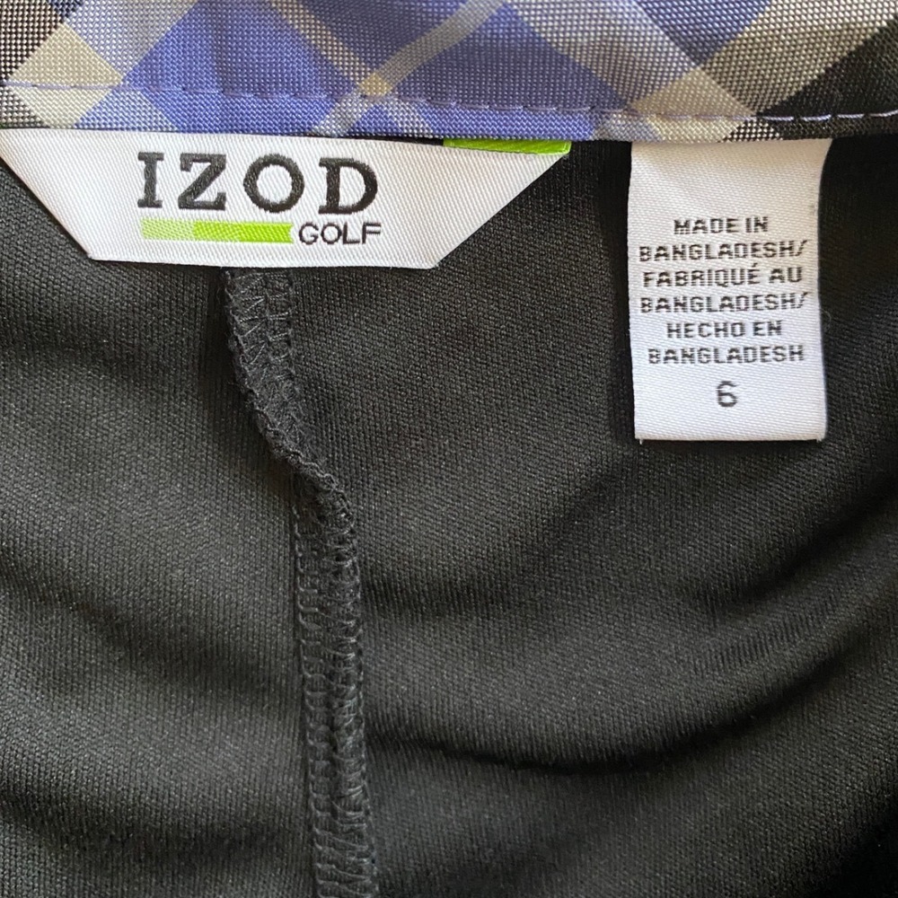 IZOD Golf Womens Plaid Pleated Skort Blue Black White Size 6 EUC - Picture 6 of 9